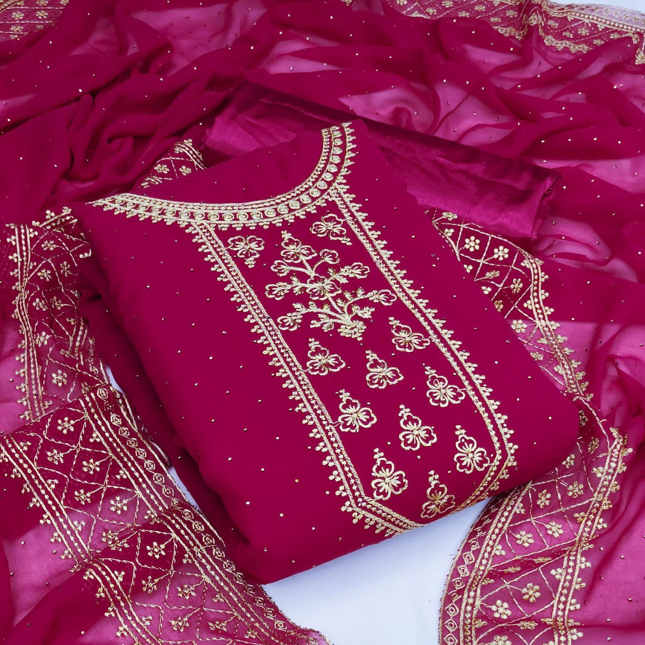 Gng 50003 Georgette Latest  Festive Wear Heavy Dress Material Collection